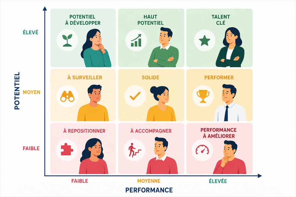 Comment utiliser la matrice 9 box pour évaluer les talents ?