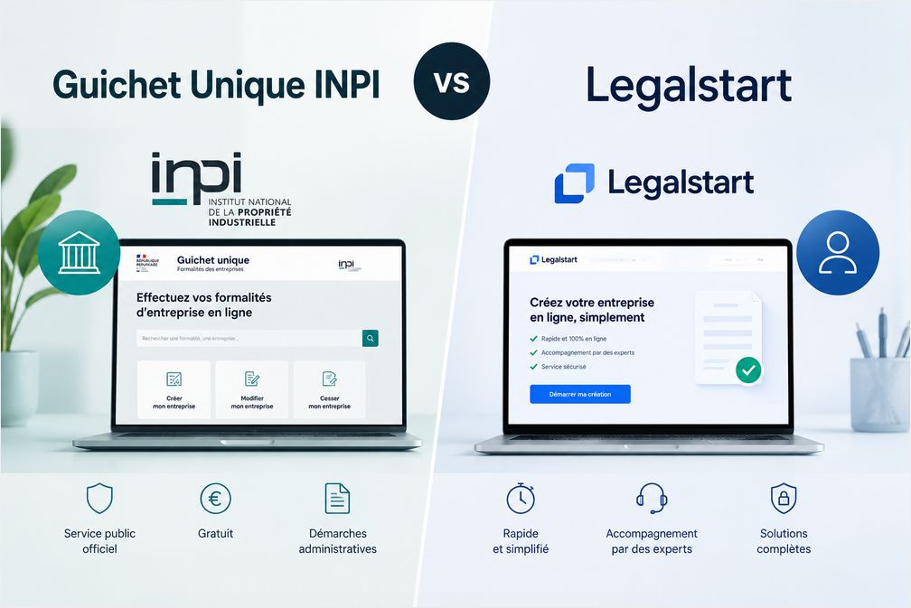 Guichet Unique INPI vs Legalstart : comparatif complet